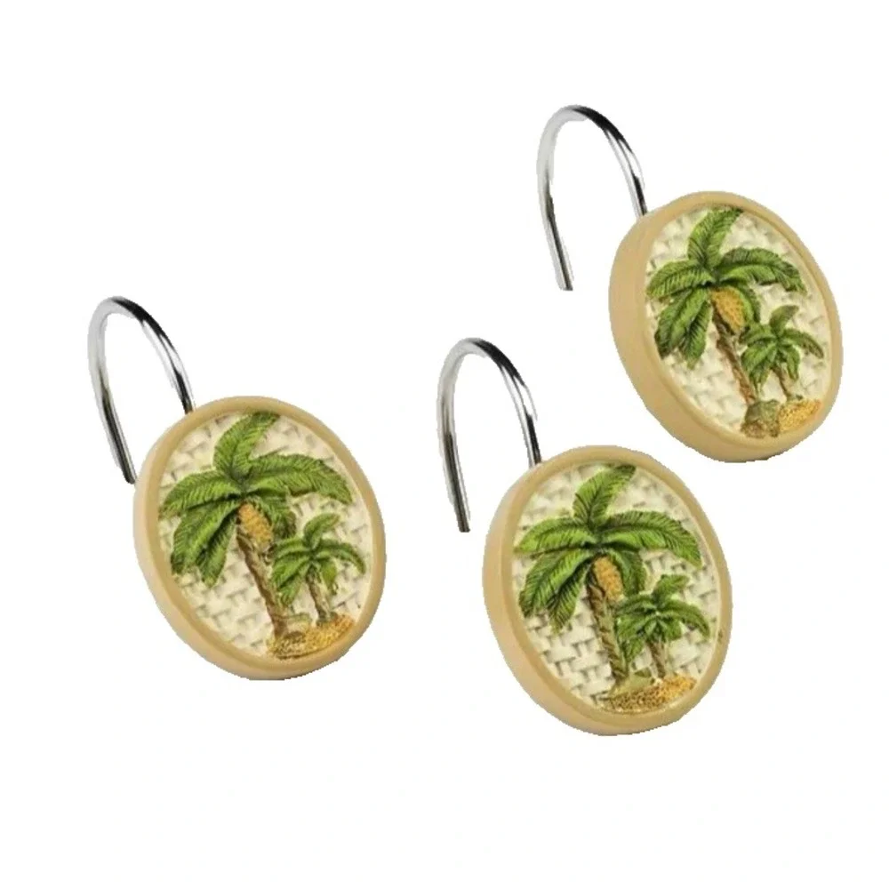 Vintage Bed Bath & Beyond Avanti Linens‎ Colony Palm Collection 12 Shower Hooks